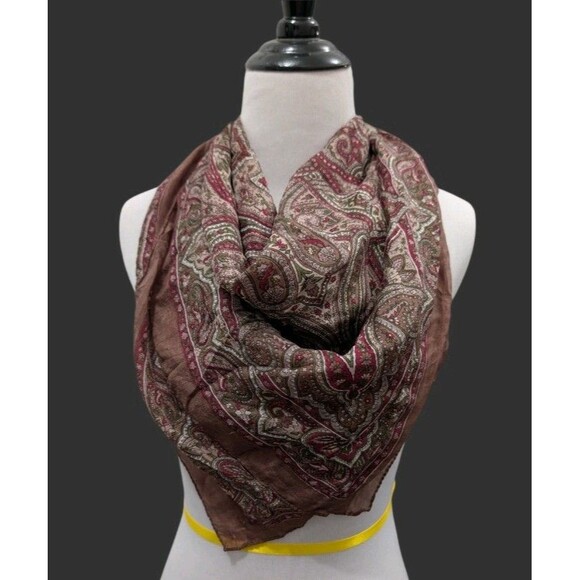 Headcovers Unlimited Accessories - Headcovers 100% Silk Sheer Paisley Oversized 38x38 Square Wildrag Scarf Flaw